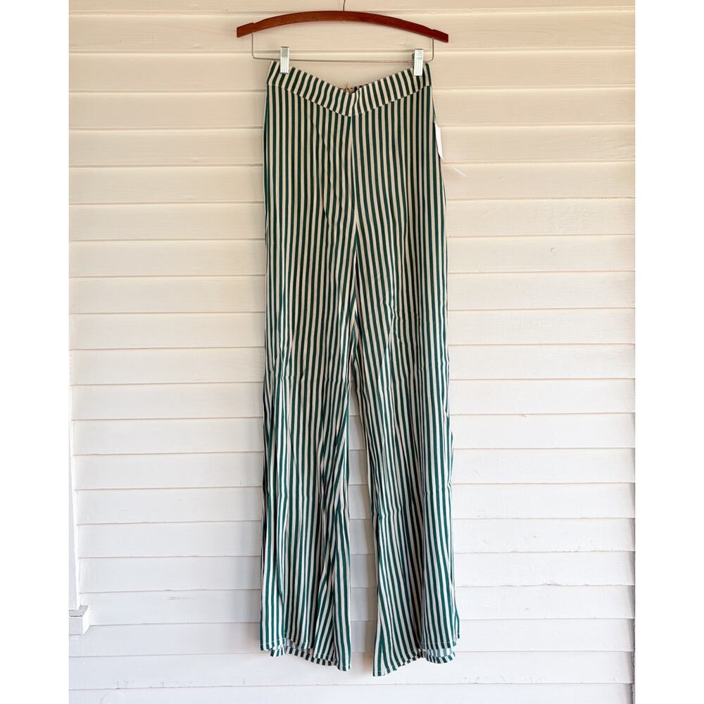 NWT Flynn Skye Ride or Die Pant Green Stripe Women's Size Small